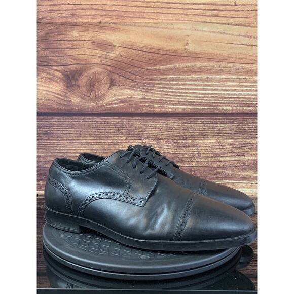 Cole Haan Grand.OS Men’s Jefferson Cap Toe Oxford Black Leather C23789 Size 10.5 - Picture 1 of 9